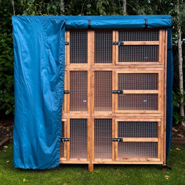 rabbit-hutch-cover-6ft-triple-rolled-up-front-in-garden